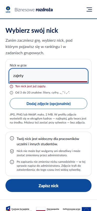 Nick zajęty