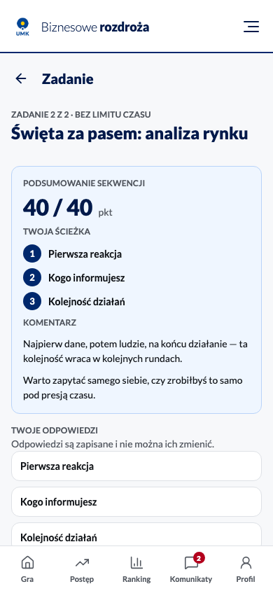 Podsumowanie sekwencji
