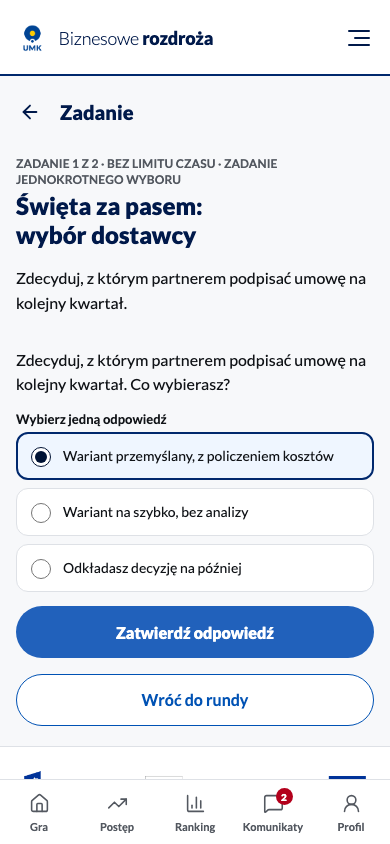 Pytanie jednokrotnego wyboru